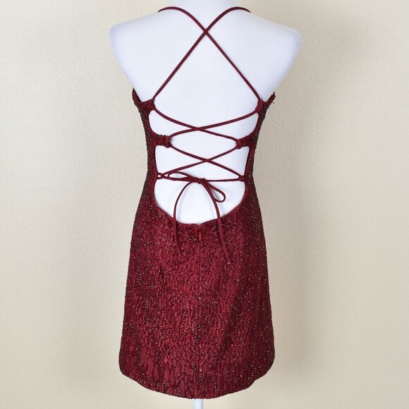 Ellie Wilde Mon Cheri Wine EW21933S Short Formal Dress - 10 - Picture 7 of 11